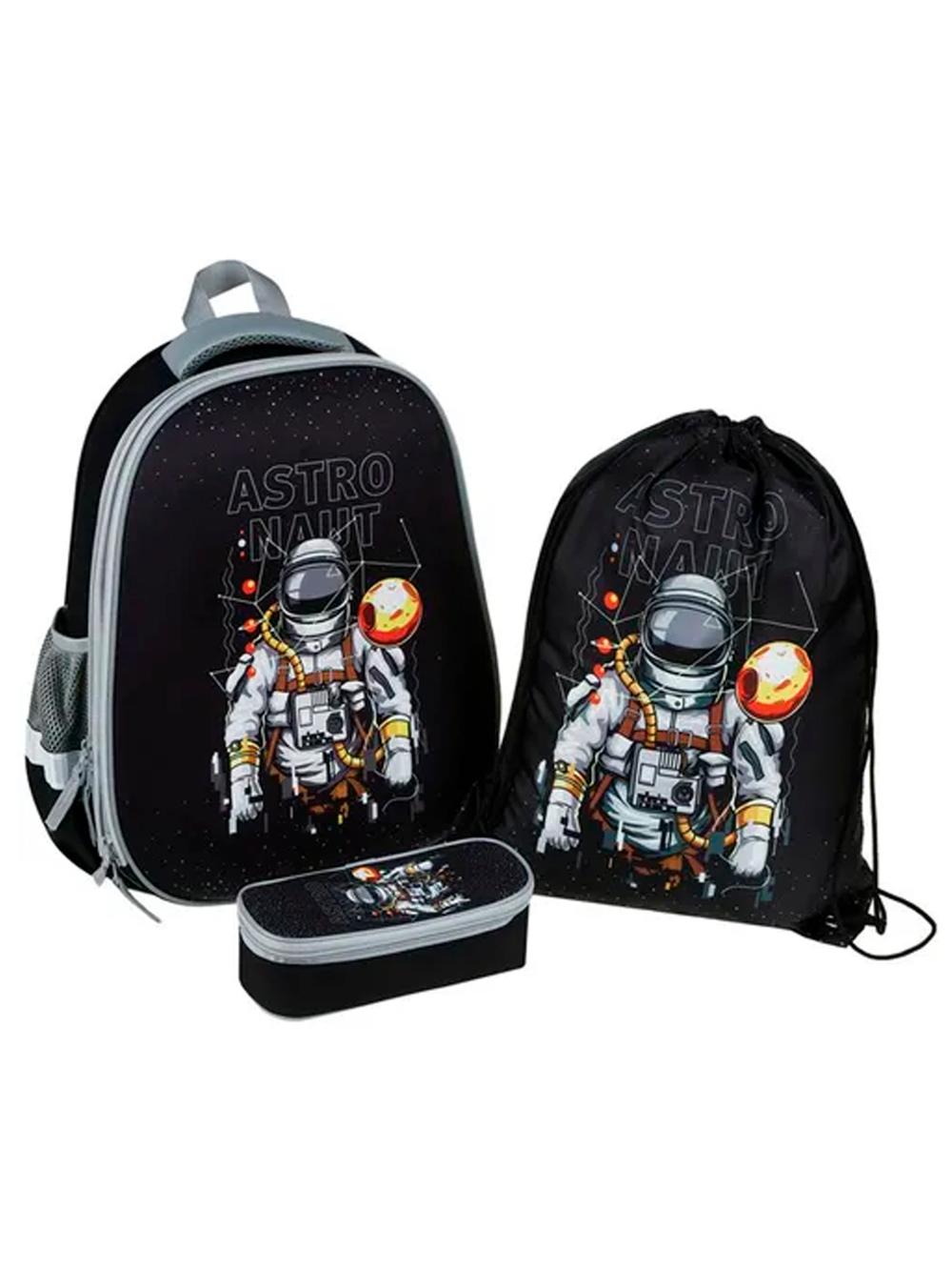 Ранец School Friend "Astronaut" 39*30*18см, 2 отделения, 2 кармана, анатомическая спинка, пенал, мешок для обуви ArtSpace Uni_17748 1