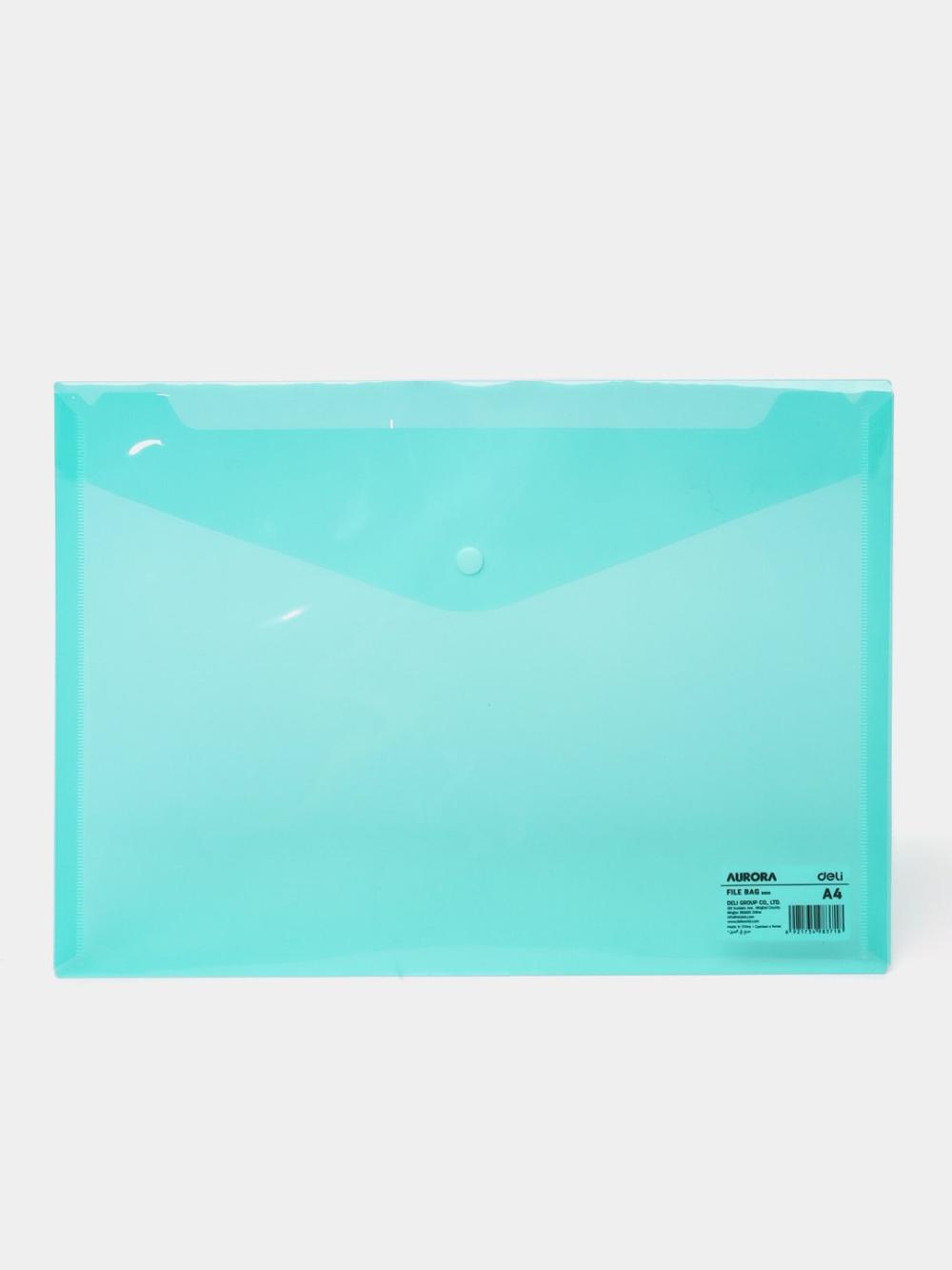 Папка-конверт с кнопкой, зелёная, Deli D-5505-gn 1