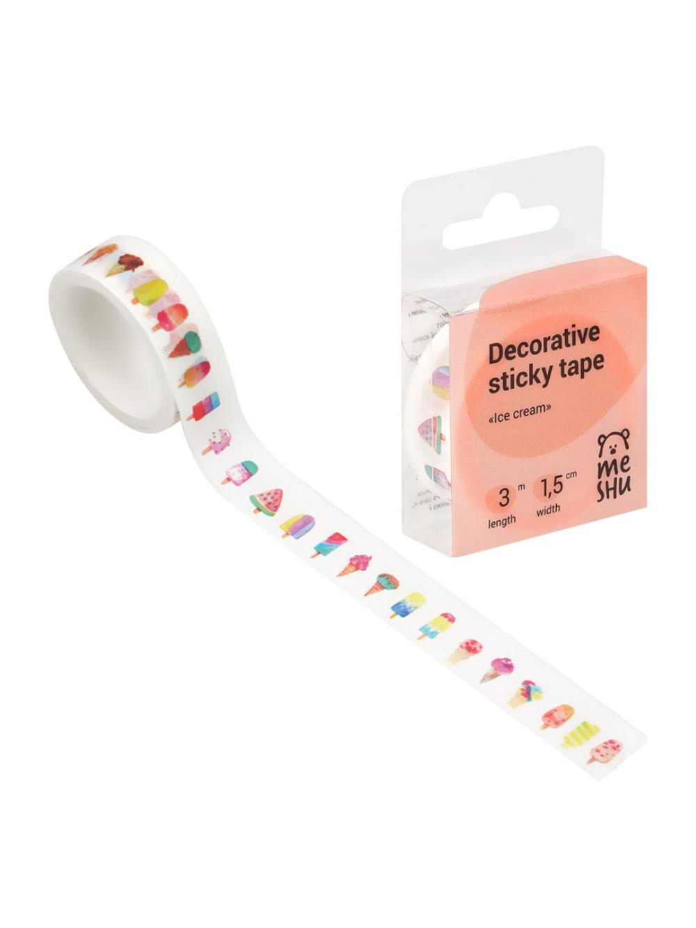 Клейкая лента декоративная "Ice cream", 1,5 см*3м MESHU MS_36877 1