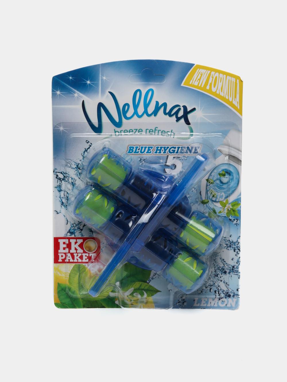 Блок-ободок для туалета Wellnax Blue Water Eco Лимон, 2x50 г 1