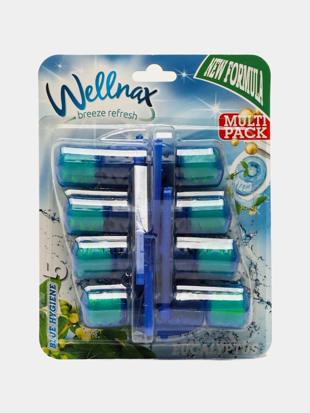 Блок-ободок для туалета Wellnax Blue Water 4 Multi Эвкалипт, 4x50 г 1