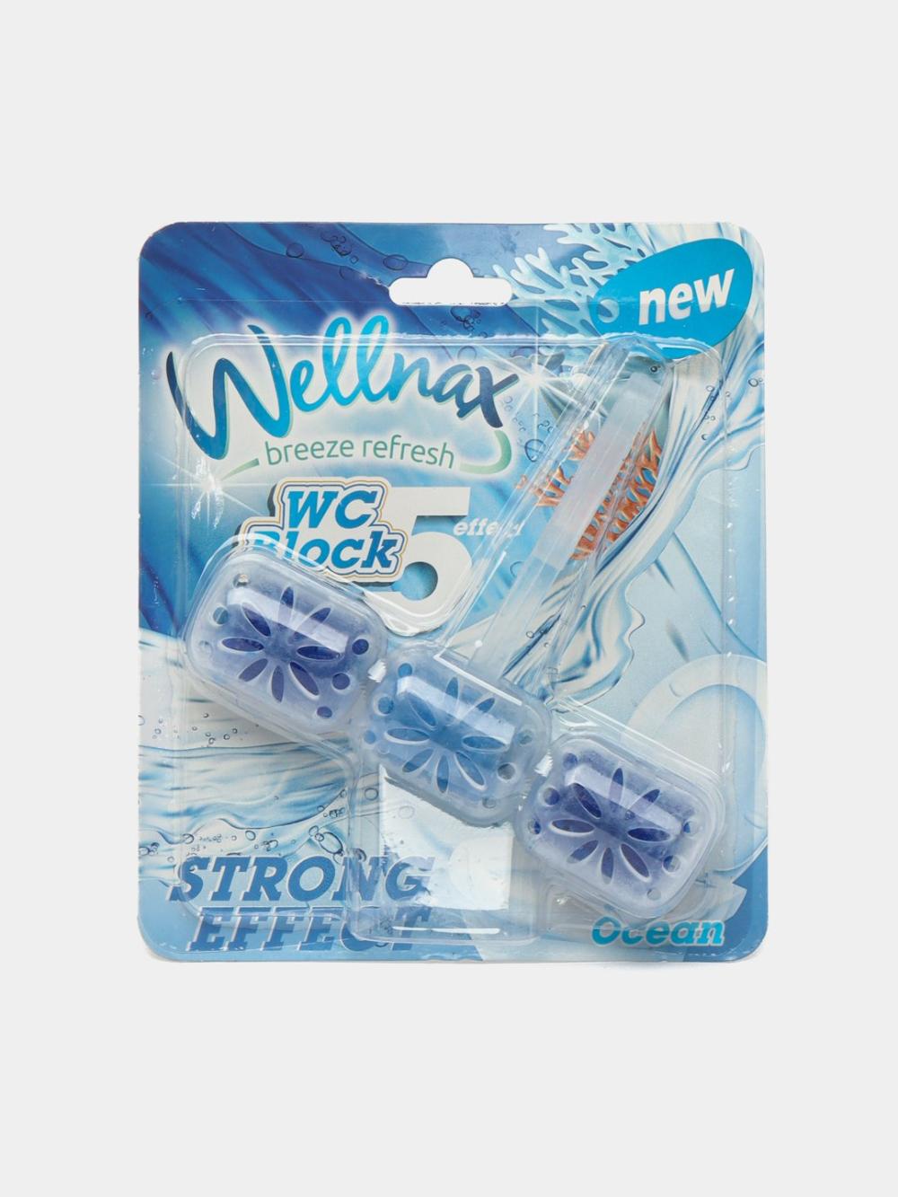Блок-ободок для туалета Wellnax Blue Water Океанский Поток, 50 г 1
