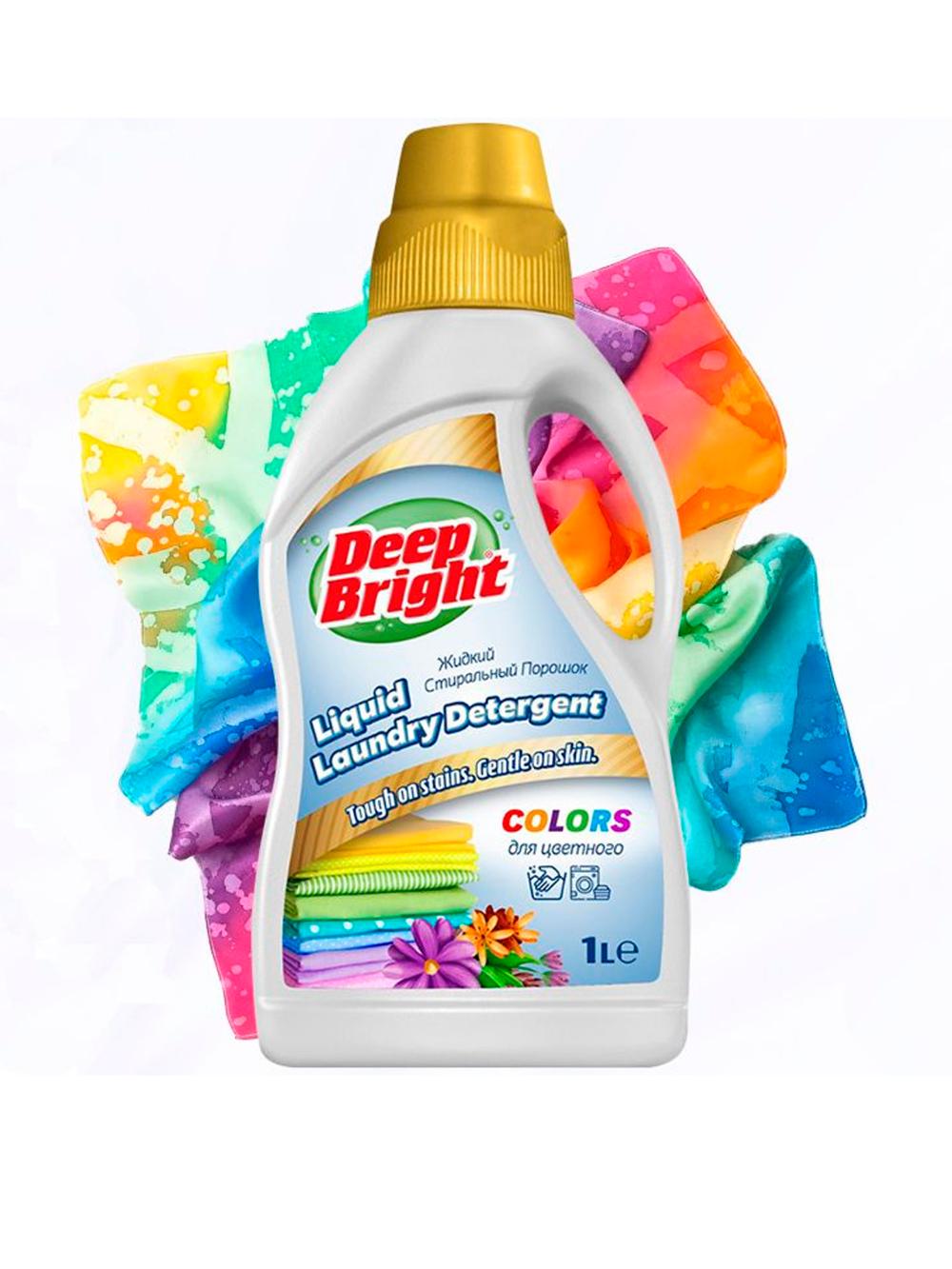 Жидкое средство для стирки Deep Bright для цветных вещей, 1 л 1
