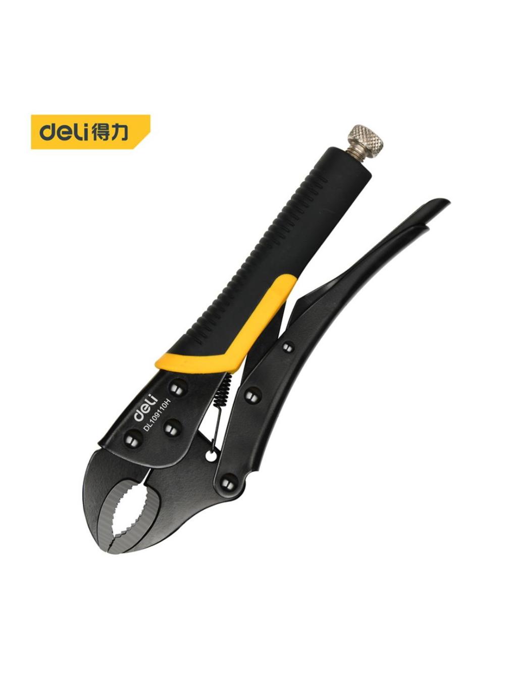 Плоскогубцы изогнутые с фиксацией (чр) Deli  D-DL109110H 1