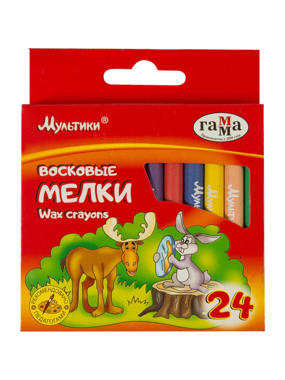 Mumli bo‘r "Multiklar", 24 xil rang, yumaloq shaklda, karton qutida, osma ilmoqli Гамма 2131018_01_31 1