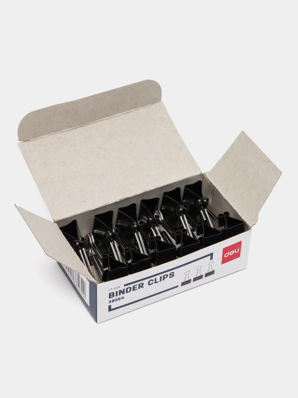 Qisqich 25 mm 12 dona (qora) Deli 38564 4