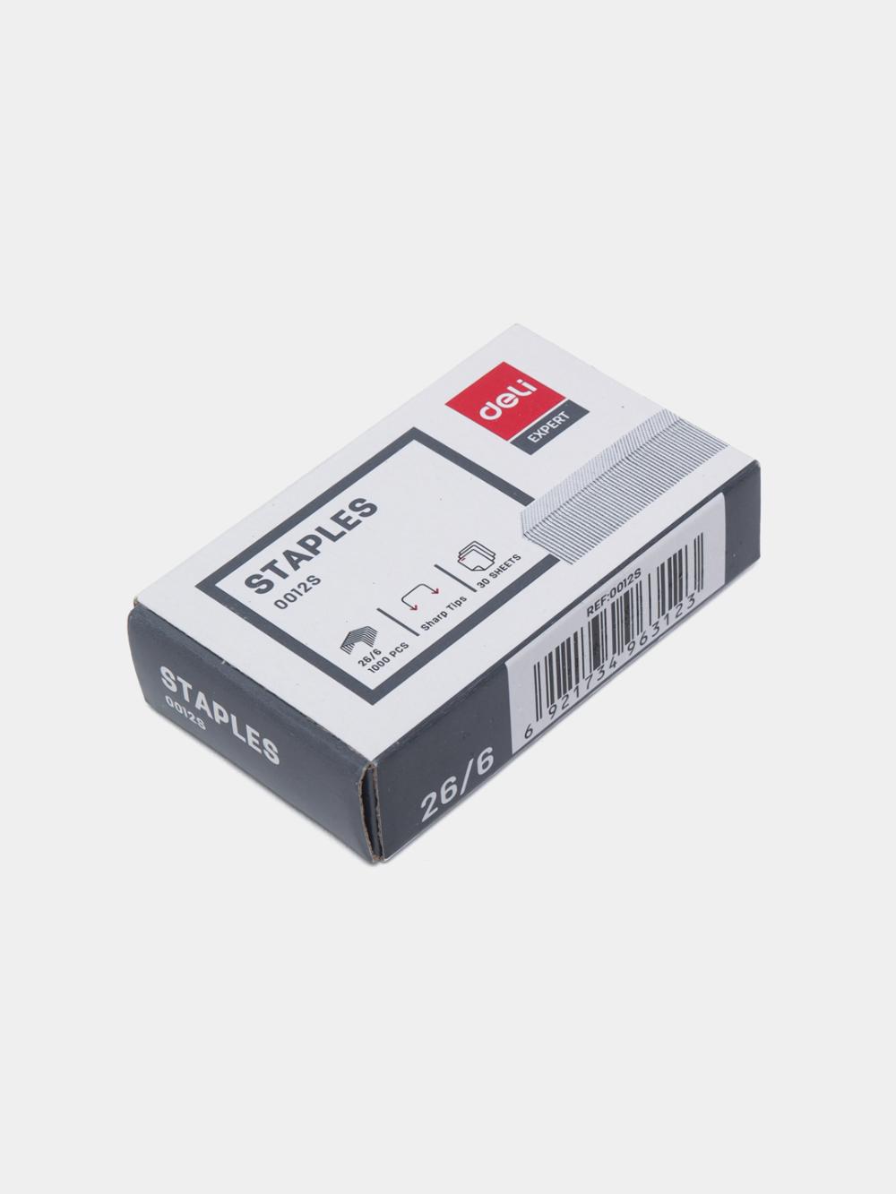 Скобы №26/6 1000шт Deli 0012S 2