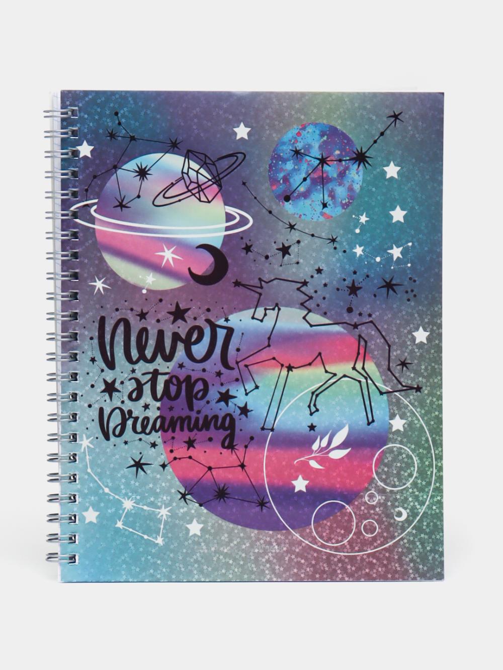 Тетрадь 80л., А5, клетка на гребне BG "You're my space", матовая ламинация, металлизация Т5гр80_м_лм_9051 1