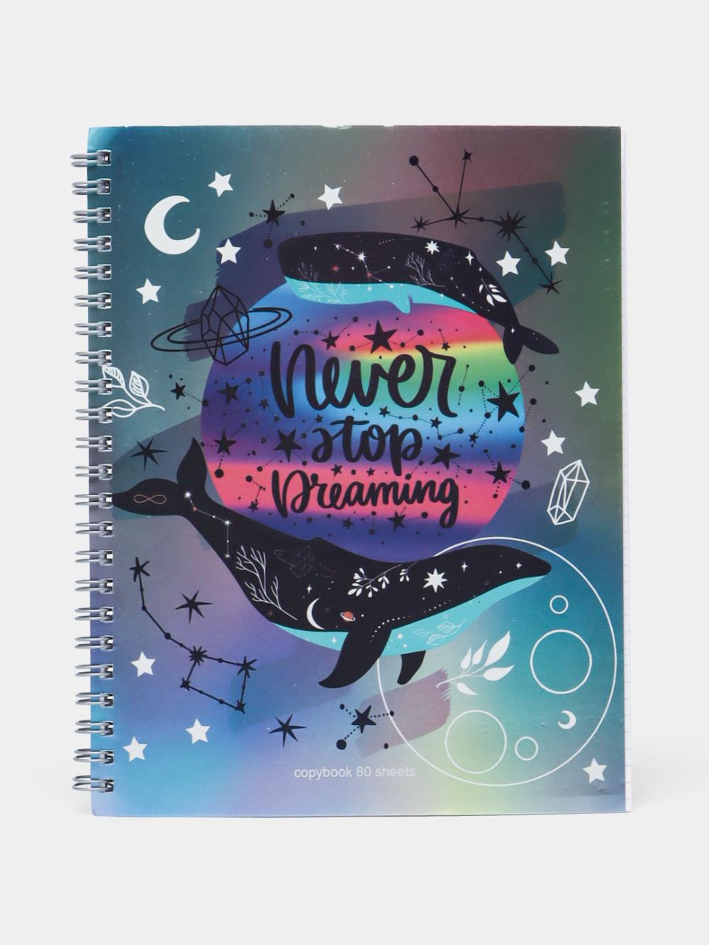 Daftar, 80 varaqli, A5 formatda, katakli, spiral bilan, BG "You're my space", mat laminatsiya, metallizatsiya T5gr80_m_lm_9051 1