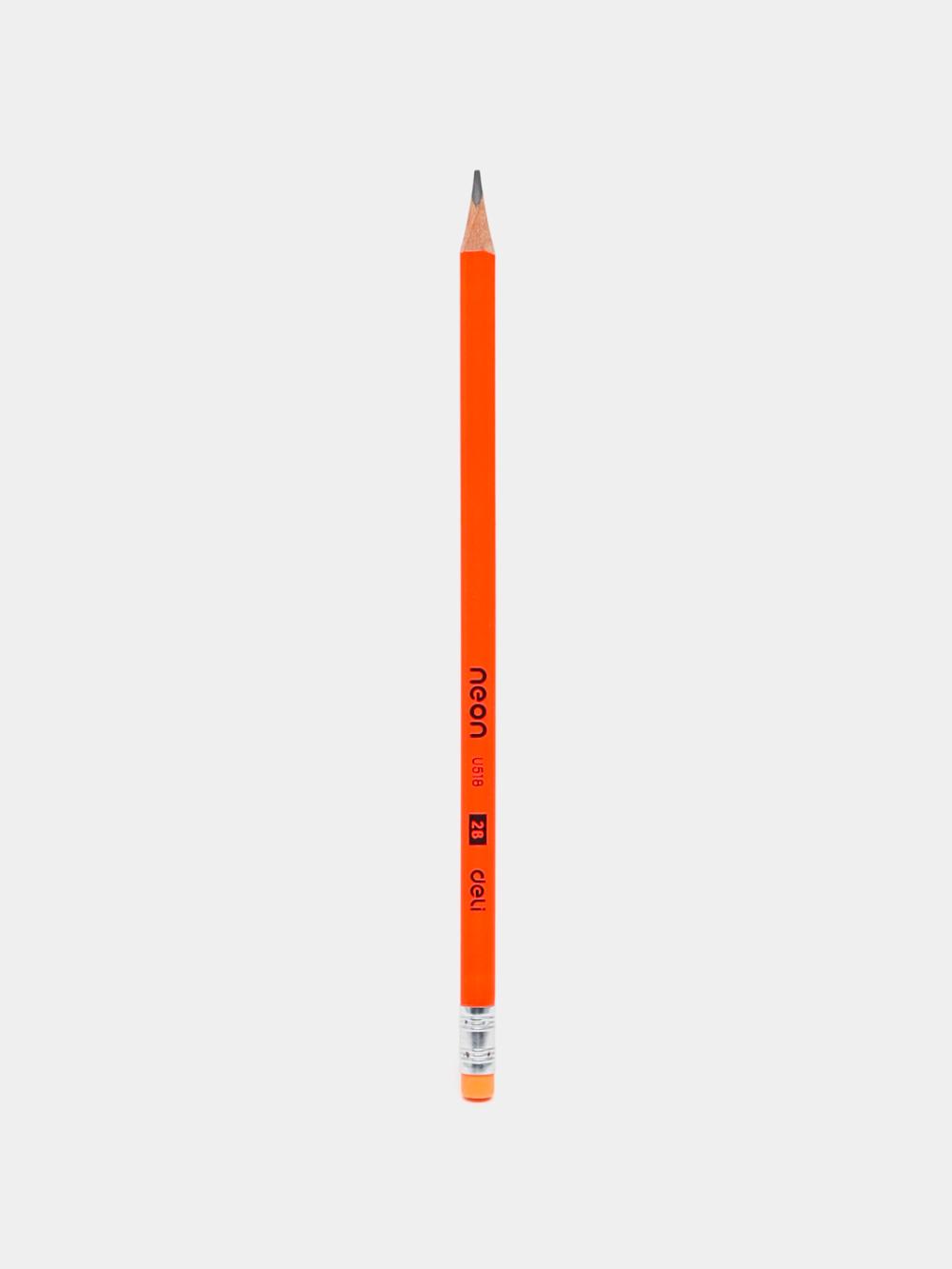 Карандаш 2B 51806/T50 Deli с ластиком Neon 51806-EU 3