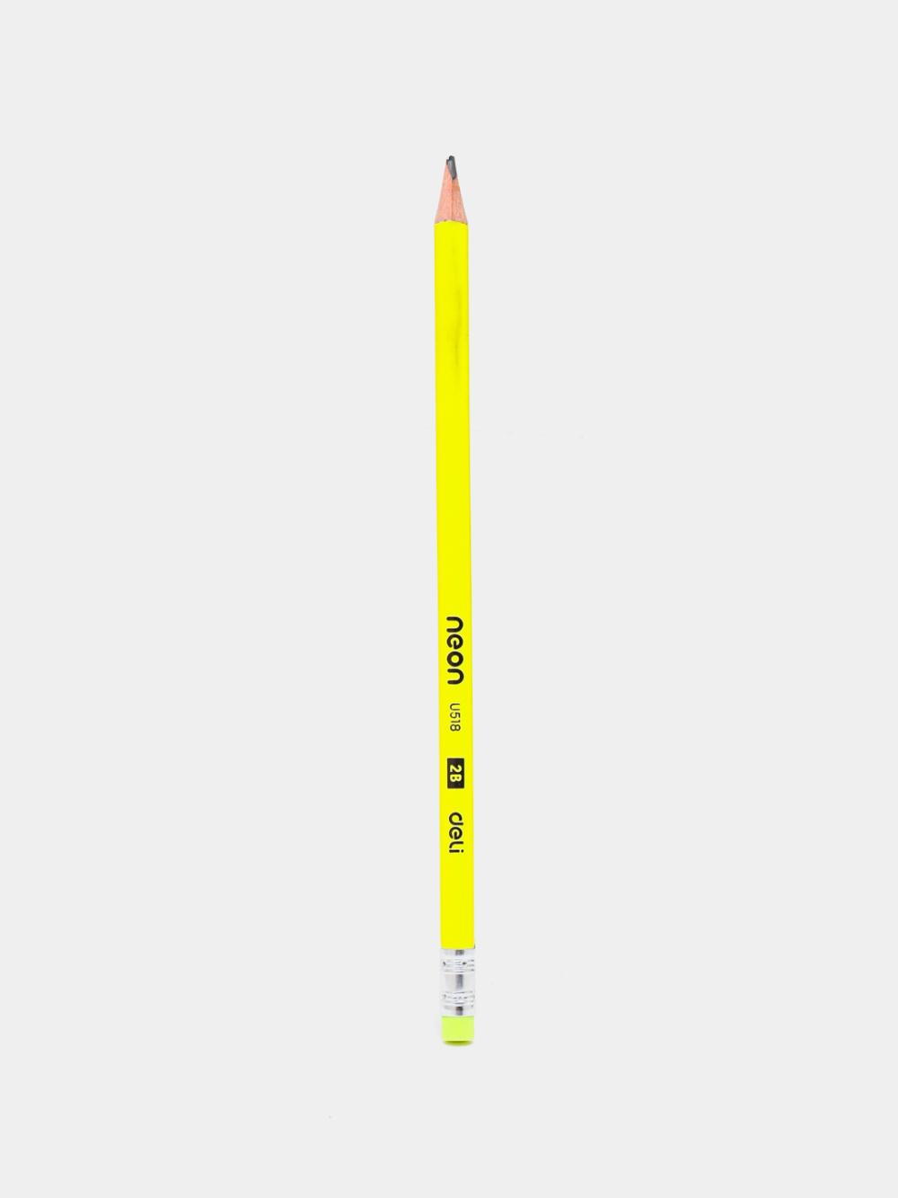 Карандаш 2B 51806/T50 Deli с ластиком Neon 51806-EU 1