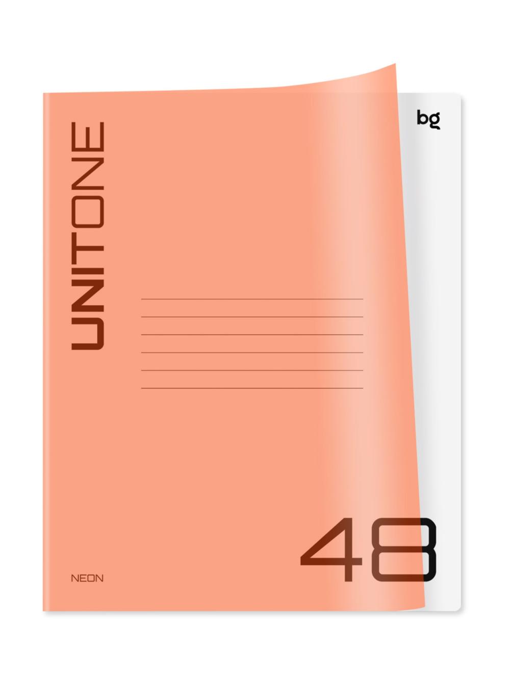 Daftar 48 varaq. BG katak "UniTone. Neon", plastik qopqoq, neon apelsin Т5ск48_пл_12473 1