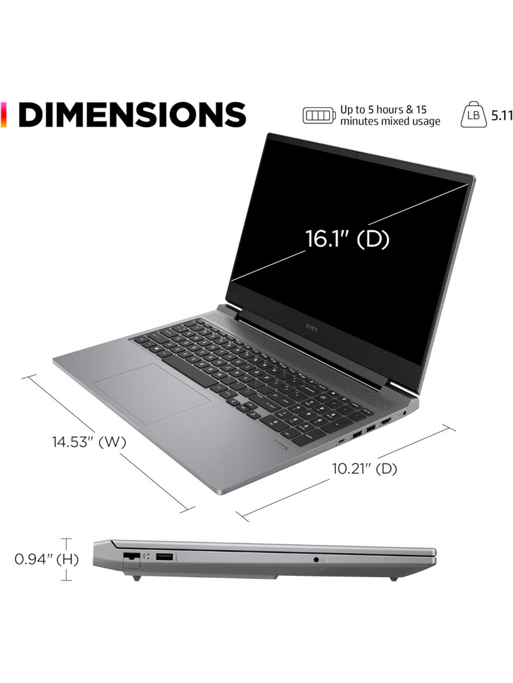 O'yin noutbuki HP Omen 16-ae0073cl (16.1" FHD IPS LED 300nits 144Hz | i7-14650HX | DDR5 32GB | SSD 1TB | RTX 4060 8GB) 2