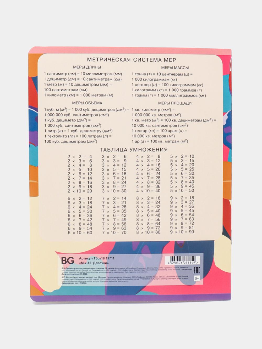 Daftar 18 v., katak BG "Mix-12. Qizlar", iqtisod Т5ск18_11711 2