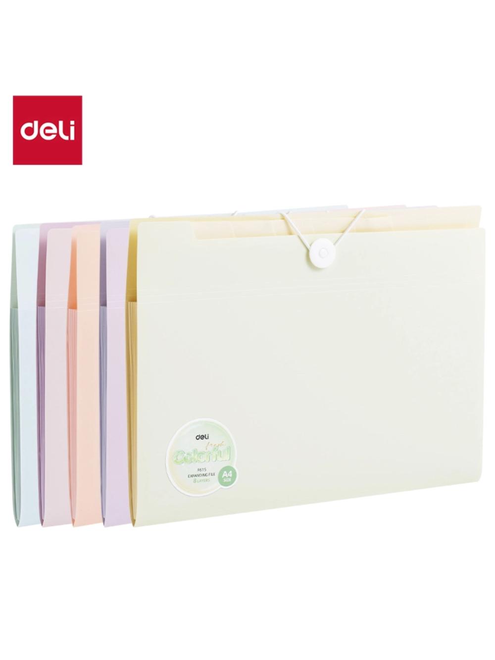 Папка на резинке А4 8отд. (асс) EF615 Deli 615-EF 1