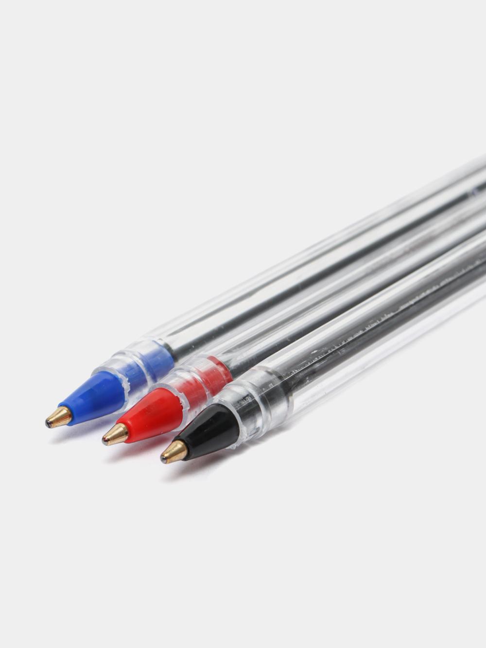 Ручка шариковая 1мм EQ4-MT (сн-чр-кр) Deli 10шт в блистере Q4-MT 4
