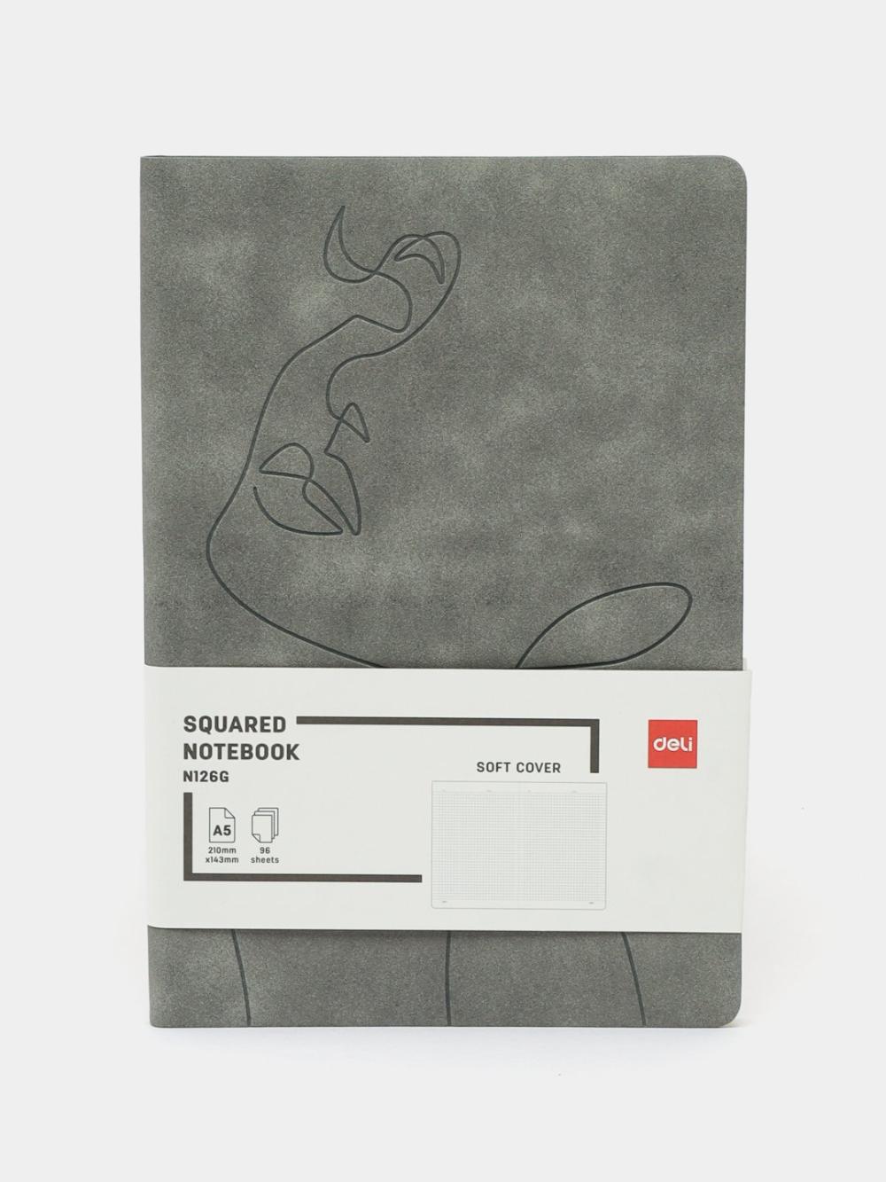 Книжка записная 96л A5 (ср) N126G Deli  (клетка) 126G-N-gr 1
