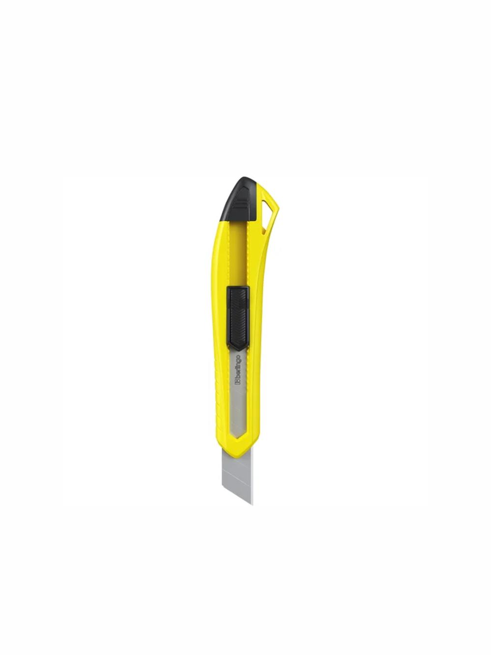 Нож канцелярский 18мм "Razzor 100", push-lock, ассорти, европодвес Berlingo BM4126 1