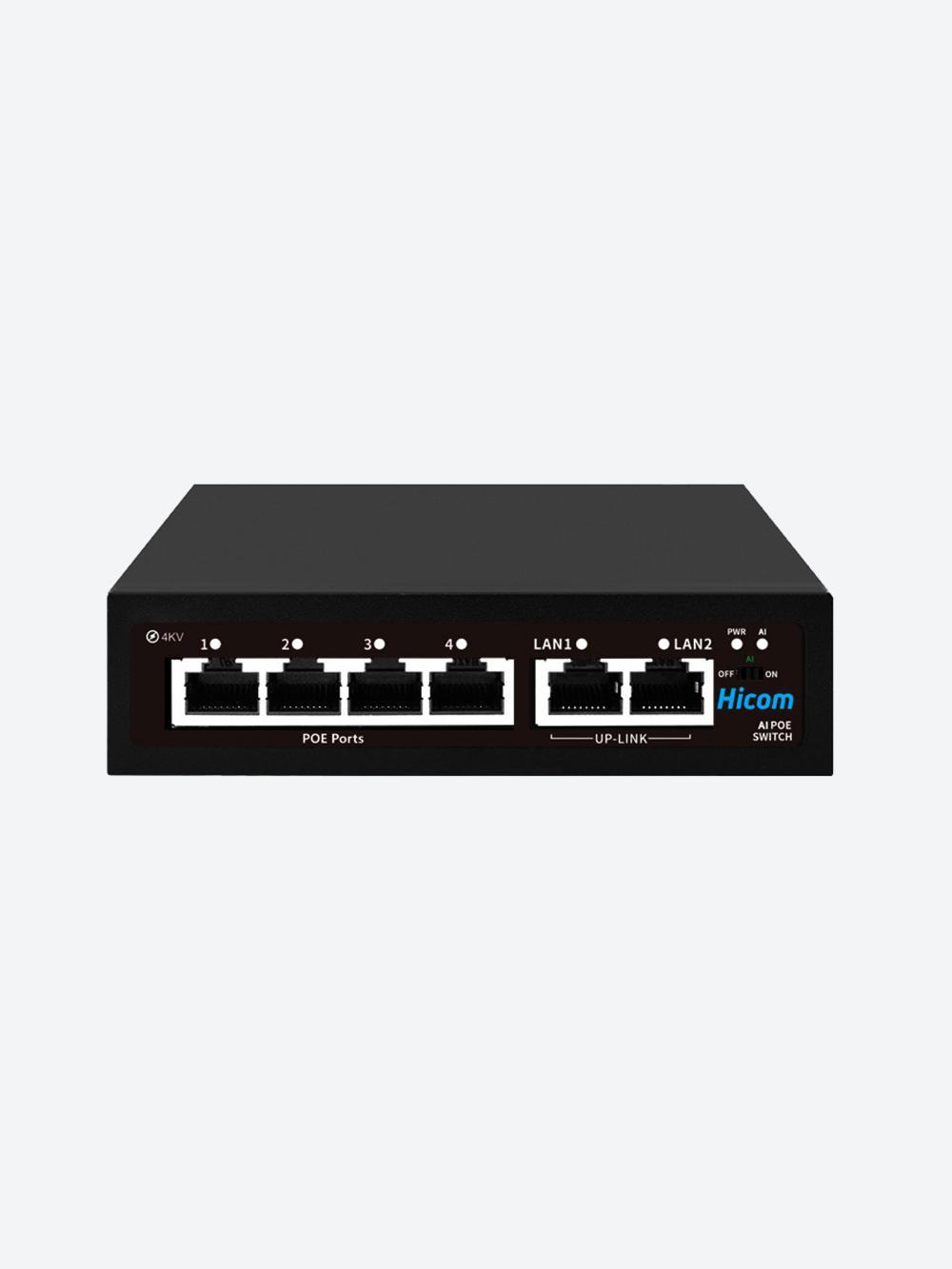 Коммутатор, порты Uplink, 4+2 порта AI POE 1