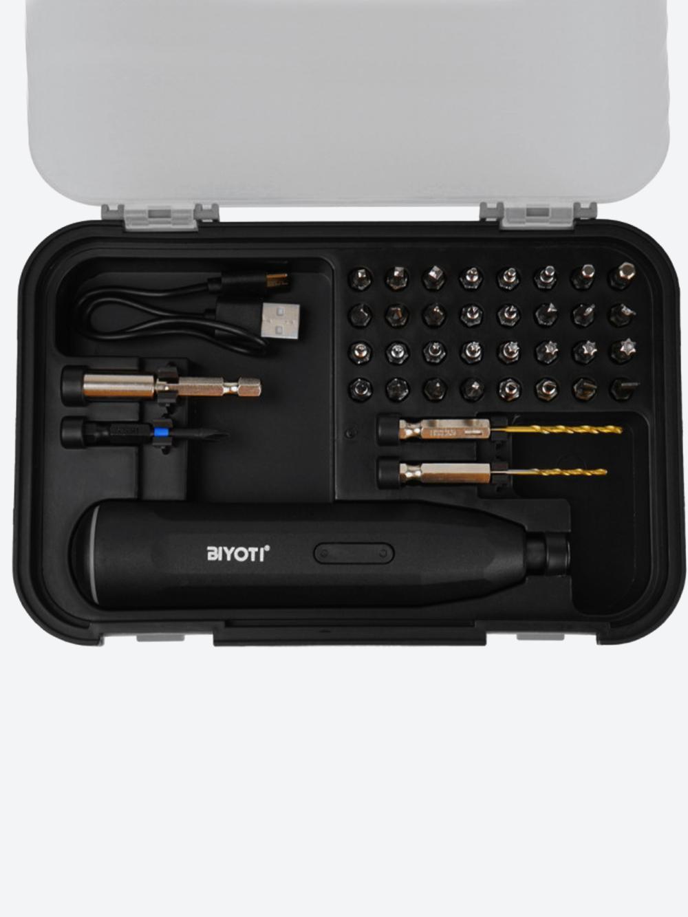 Аккумуляторная отвертка BIYOTI 3,6В с набором (35 предметов), зарядка USB, BYT-CD1005 5