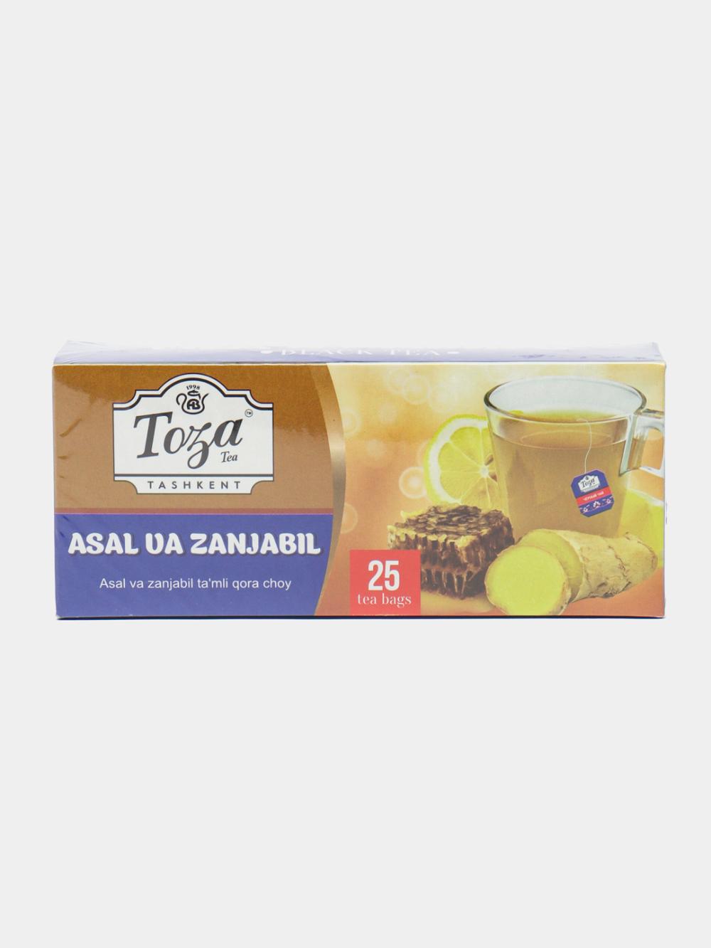 Чай Toza: Чёрный чай с ароматом мёда и имбиря, в пакетиках, 25 шт. 1