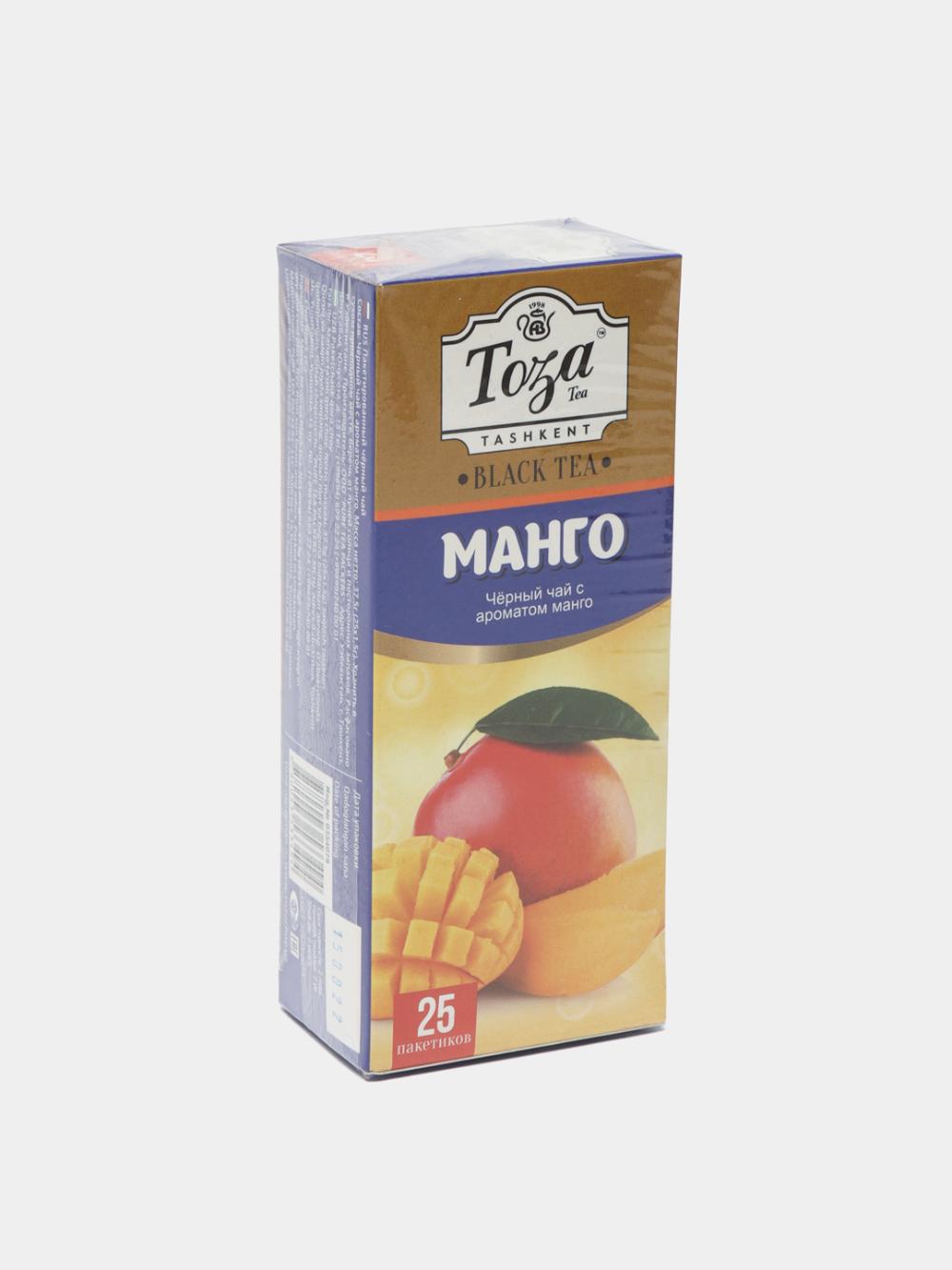 Чай Toza: Чёрный чай Toza, ароматизированный манго, пакетированный, 25 шт. 1