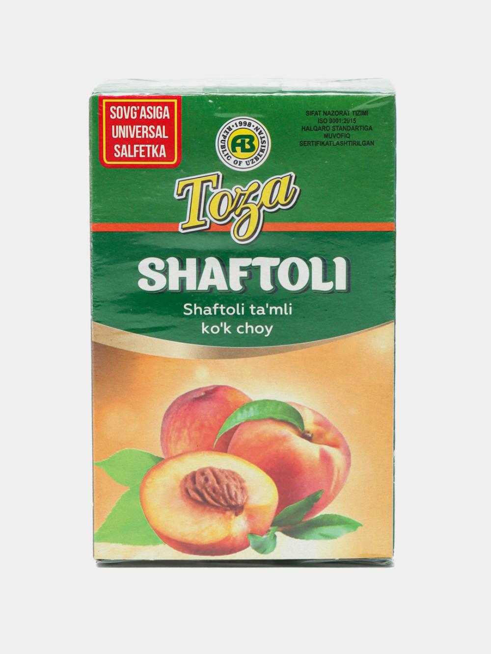 Toza Choy: Shaftoli ta'mi bilan ko'k choy, Toza, 80 gr 1