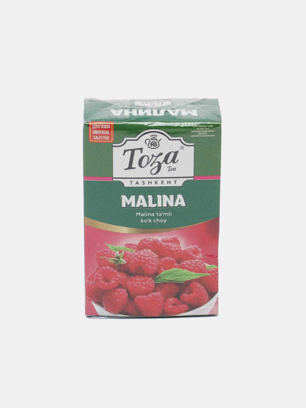 Чай Toza: Зелёный чай Toza со вкусом малины, 80 гр 1