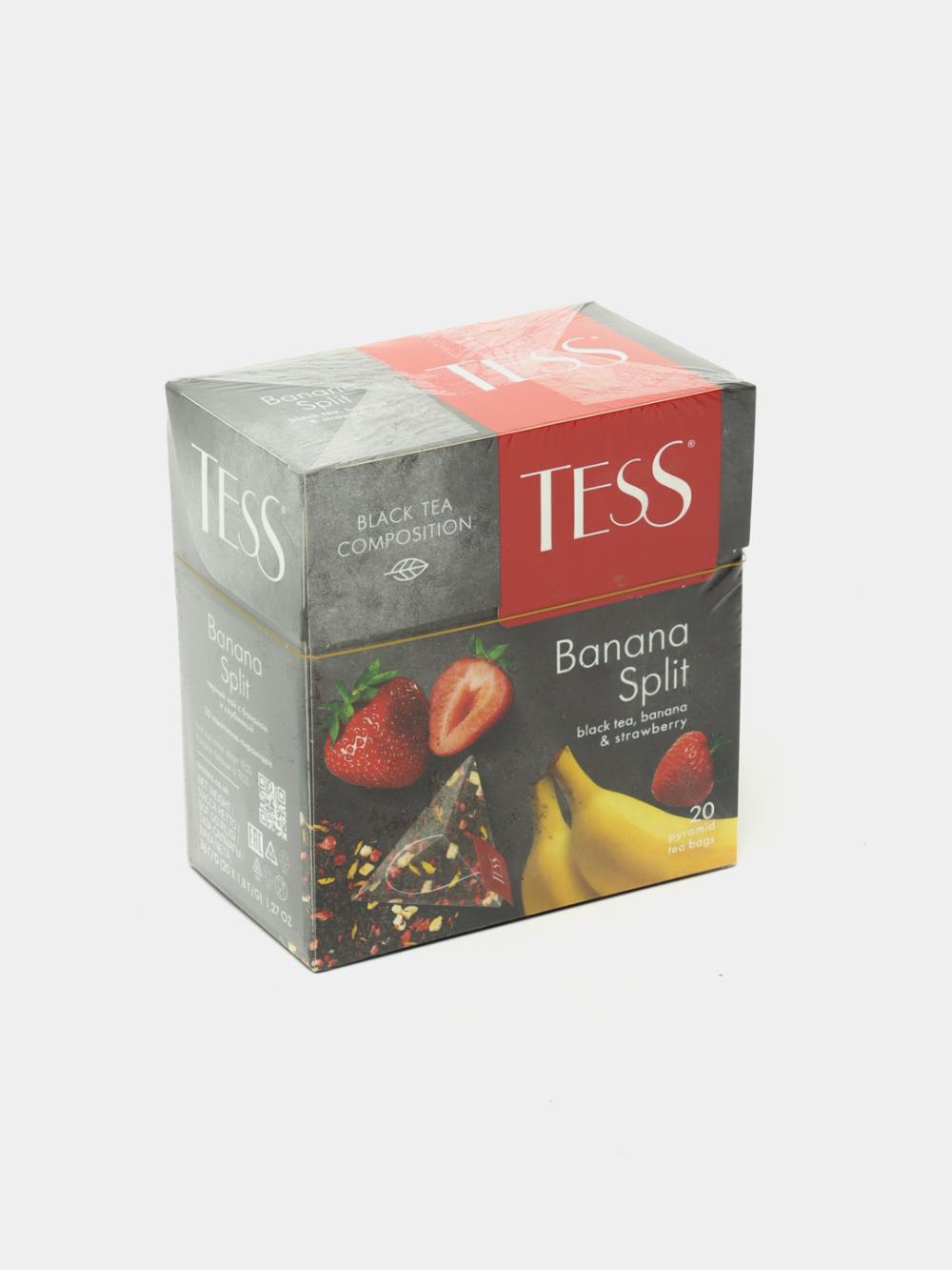 TESS qora choy BANANA SPLIT piramida (1.8gr x 20paket) x 12 2