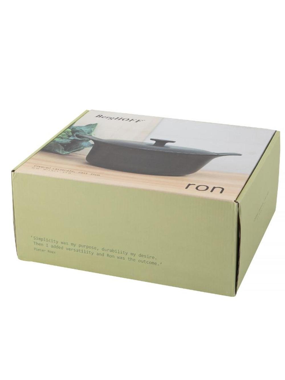 Кастрюля BergHOFF Ron 3900040, чугунная, с крышкой, 4,2л, для любых типов плит, черная 4