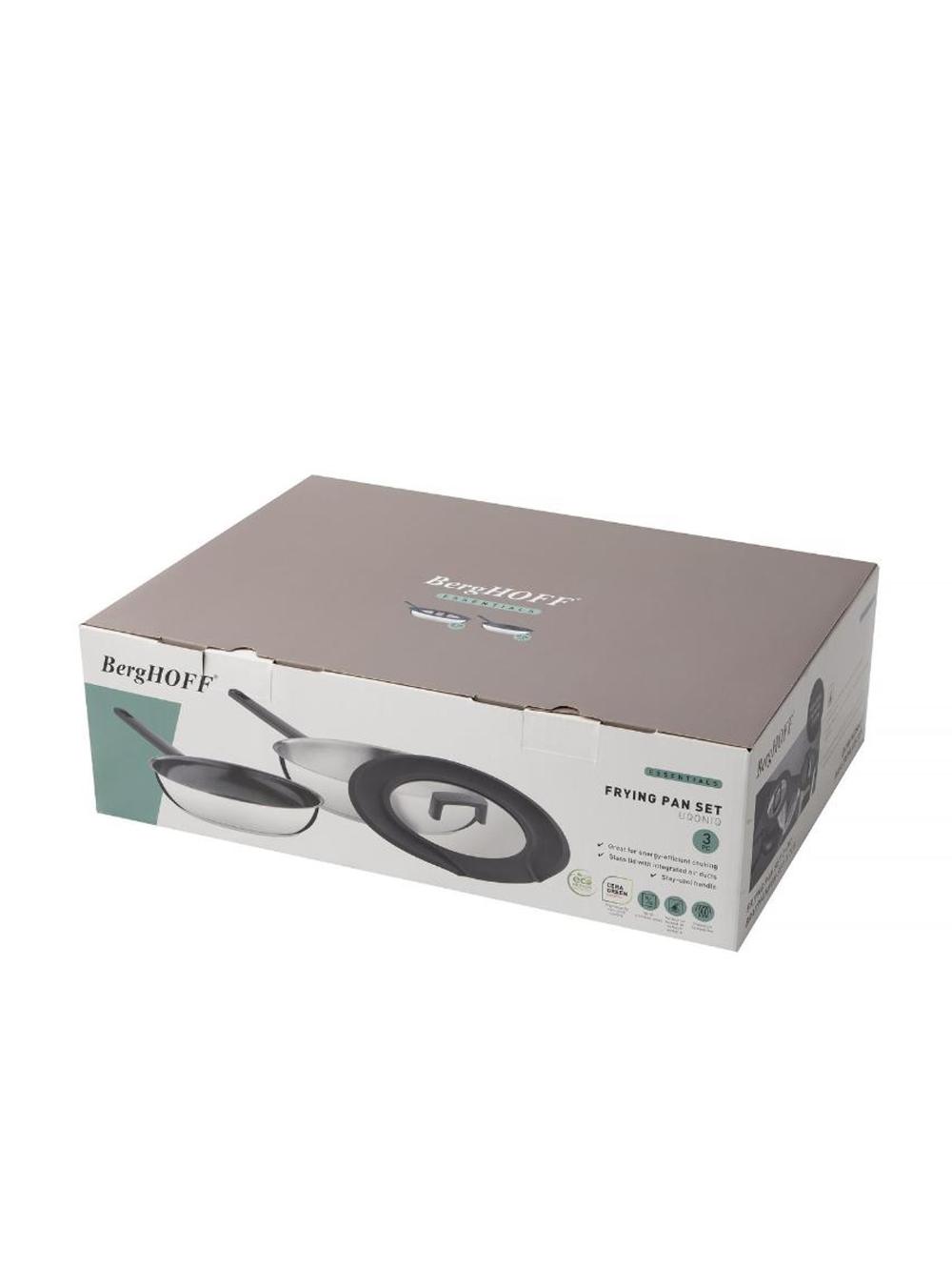 Набор сковород BergHOFF Essentials Downdraft, 18/10 нержавеющая сталь, черный 6