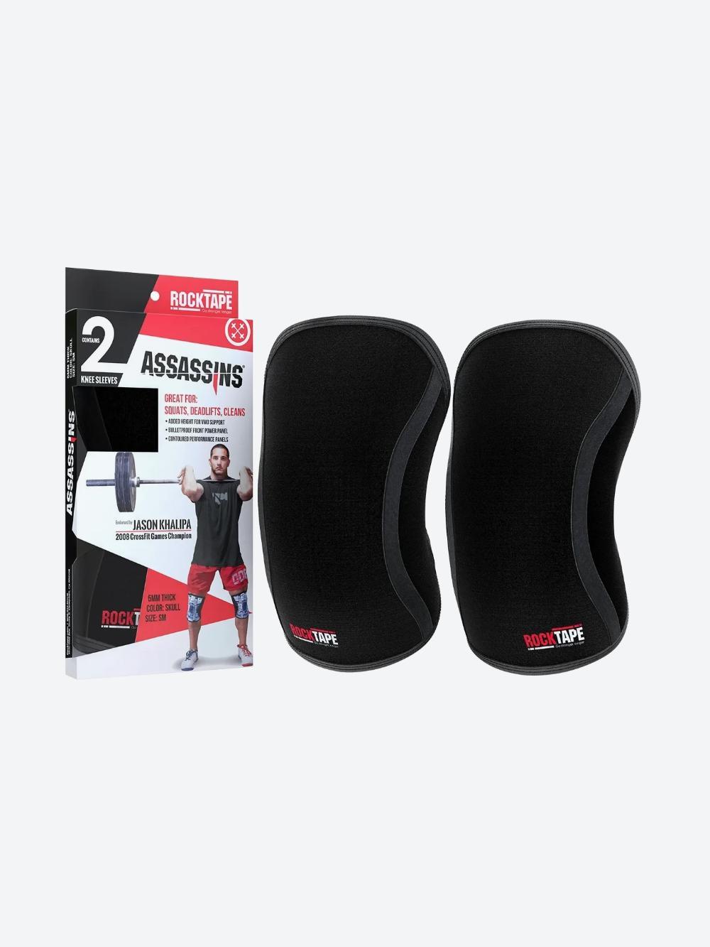 Компрессионные наколенники Rocktape Assassins, черные, толщина 7 мм : Размер XL 2