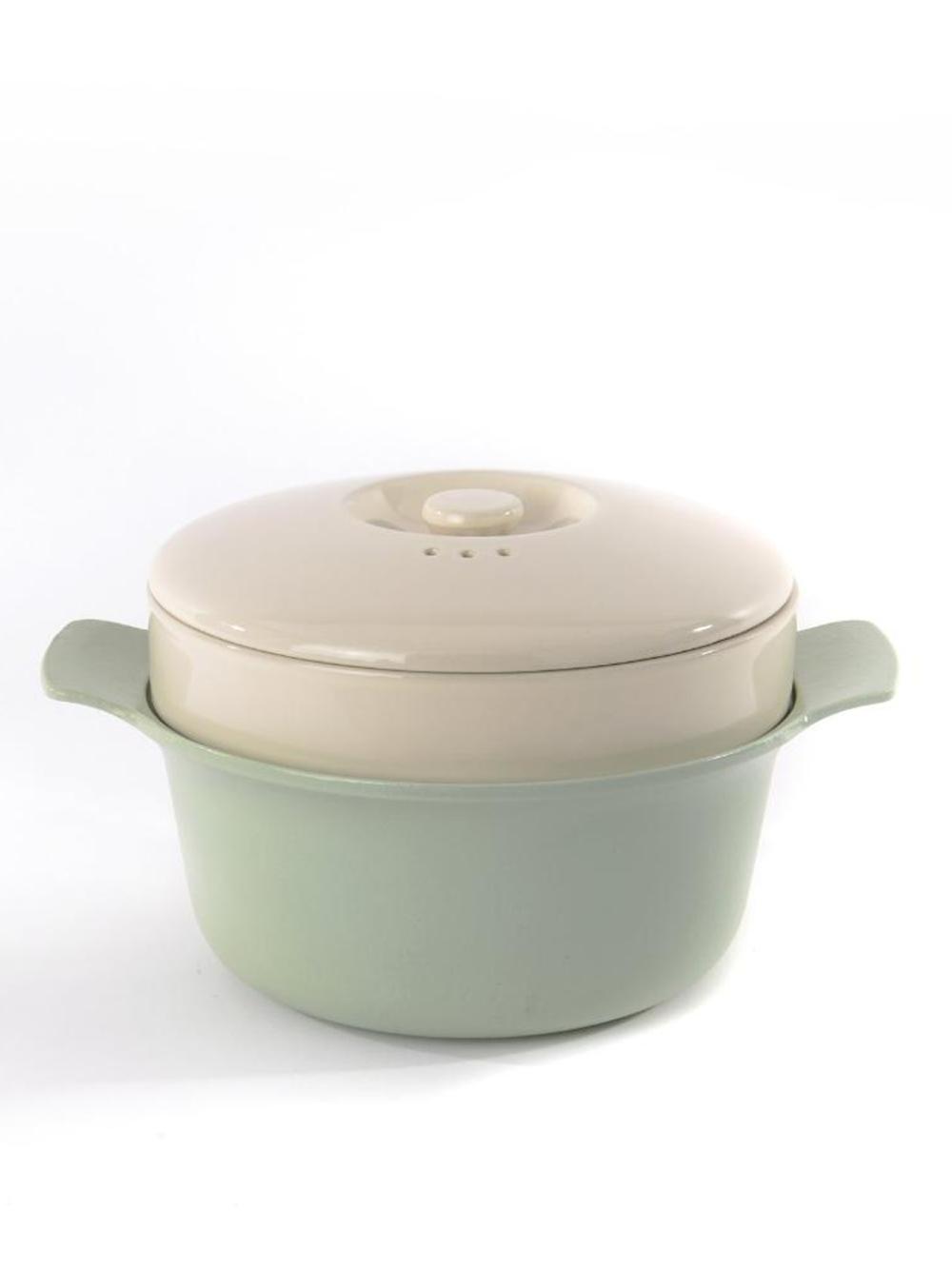 Вставка-пароварка BergHOFF Ron 3900050, керамика, с крышкой, белая, 25х25 см 3