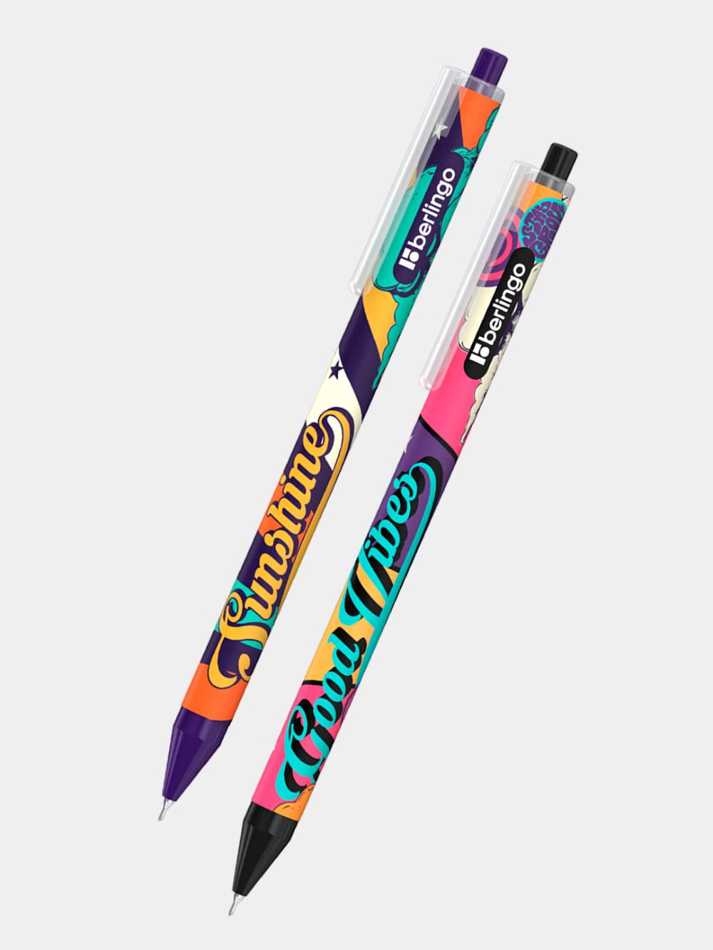 Avtomatik sharikli ruchka Berlingo "Groovy", 0.7 mm, koʻk, gripli, soft touch, assorti, Cbm_07S15 1
