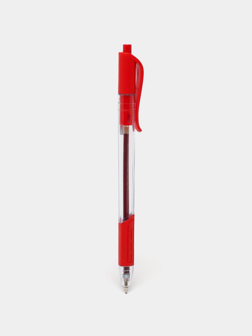 Sharikli ruchka Trion Grip RT, 1.0 mm, qizil siyohli, shaffof korpusli, Claro TrionGripRTrd 1