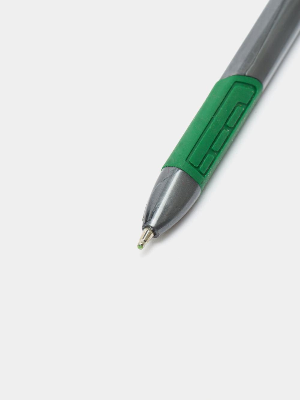 Ручка шариковая Trion Grip RT, 1.0 мм, зеленые чернила, серый корпус, Claro 011-TRT-gn 2