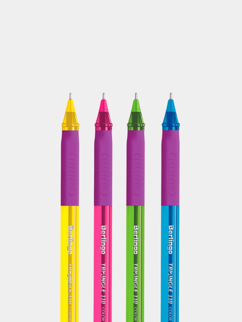 Ручка шариковая Berlingo "Triangle 110 Color", 0.7 мм, синяя, с грипом, корпус ассорти, CBp_07115 2