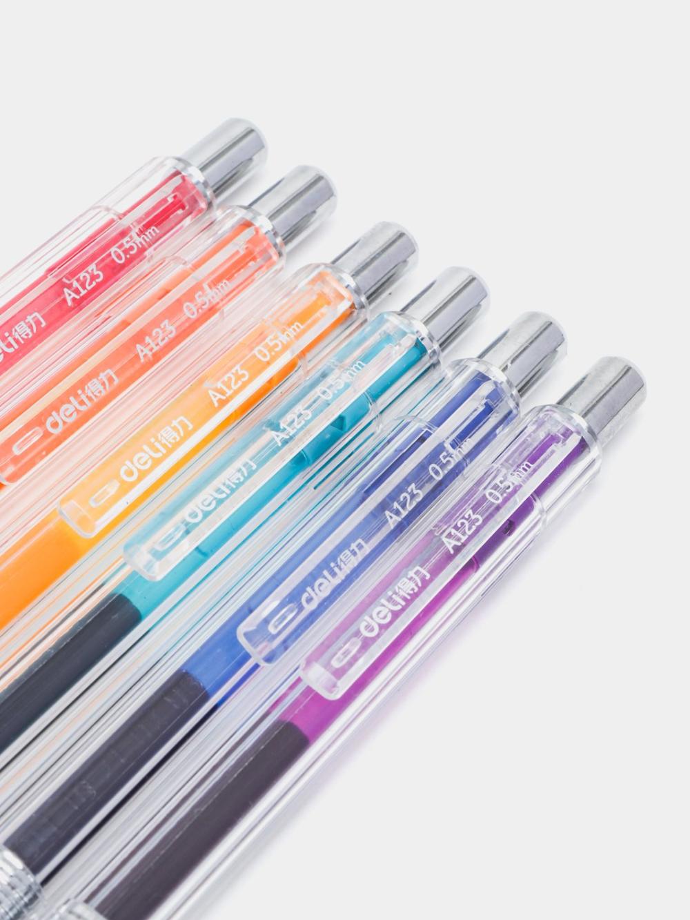 Gelli ruchka, 0.5 mm, 6 rangli toʻplam, A123, Deli 123-A 2