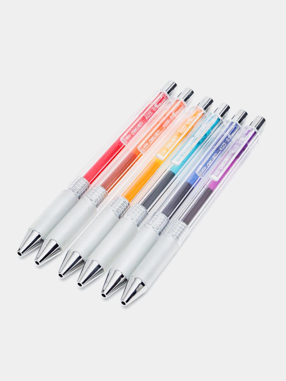 Gelli ruchka, 0.5 mm, 6 rangli toʻplam, A123, Deli 123-A 3