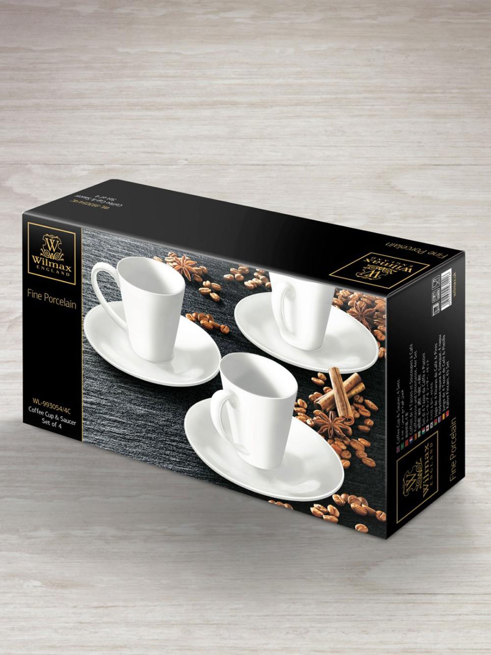 4 ta qahva piyola va likopchalardan iborat toʻplam 110 ml WL‑993054/4C 2