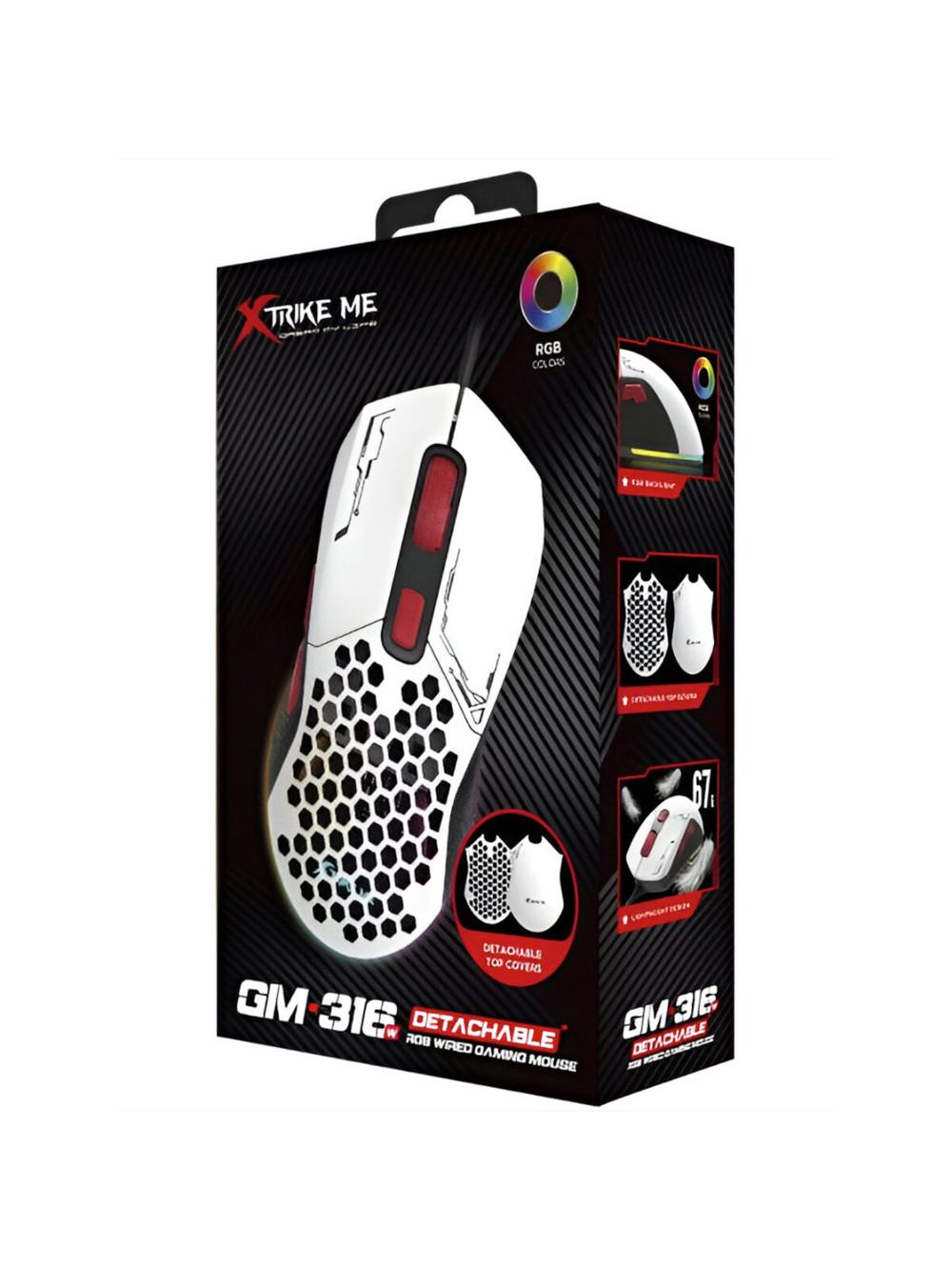 XTRIKE ME GM316W RGB Gaming Mouse – Optik Sensor 7,200 DPI 5
