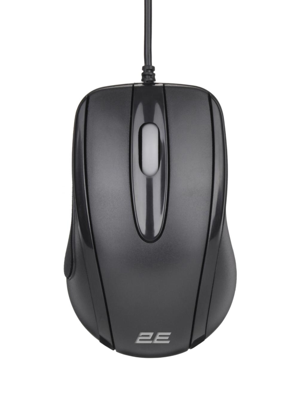 2E MF103 USB Black — kompakt simli optik sichqoncha, 1000 DPI 2