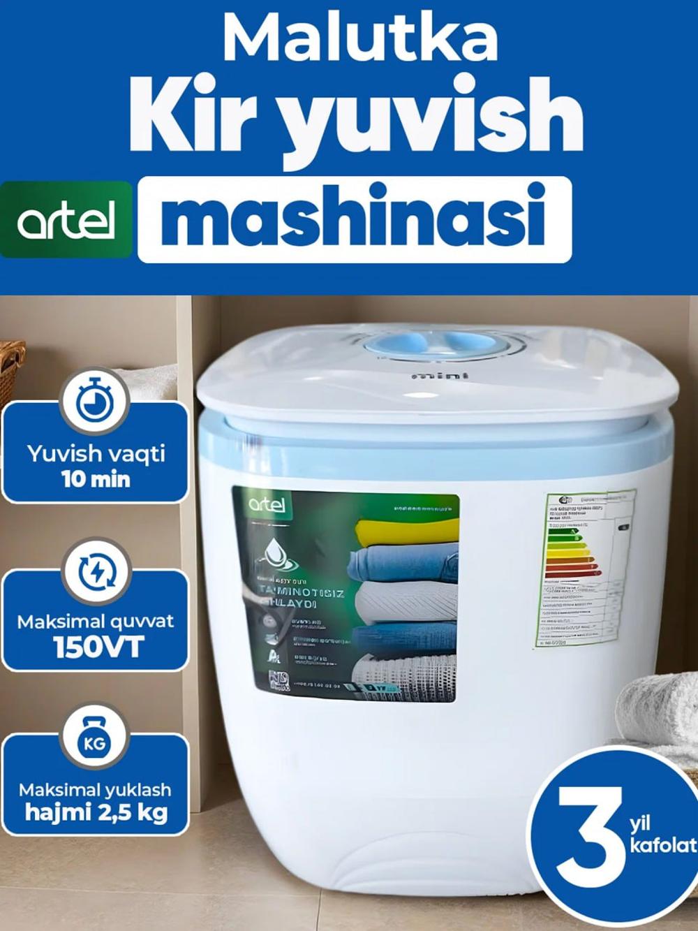 Kir yuvish mashinasi ARTEL SE25 Mini, 2,5 kg 2