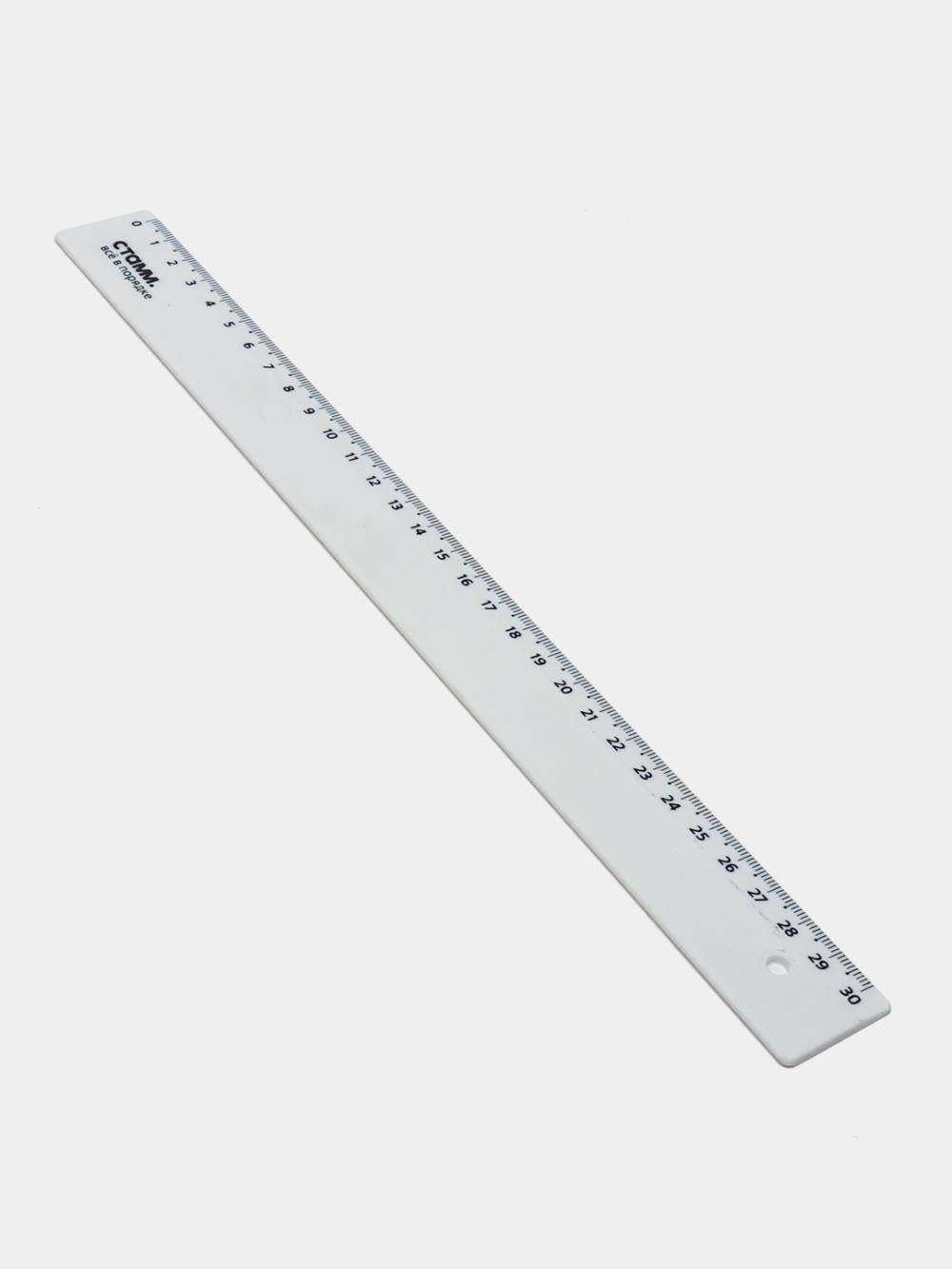 Lineyka 30sm STAMM, plastik, shaffof emas, oq LN-30490 1