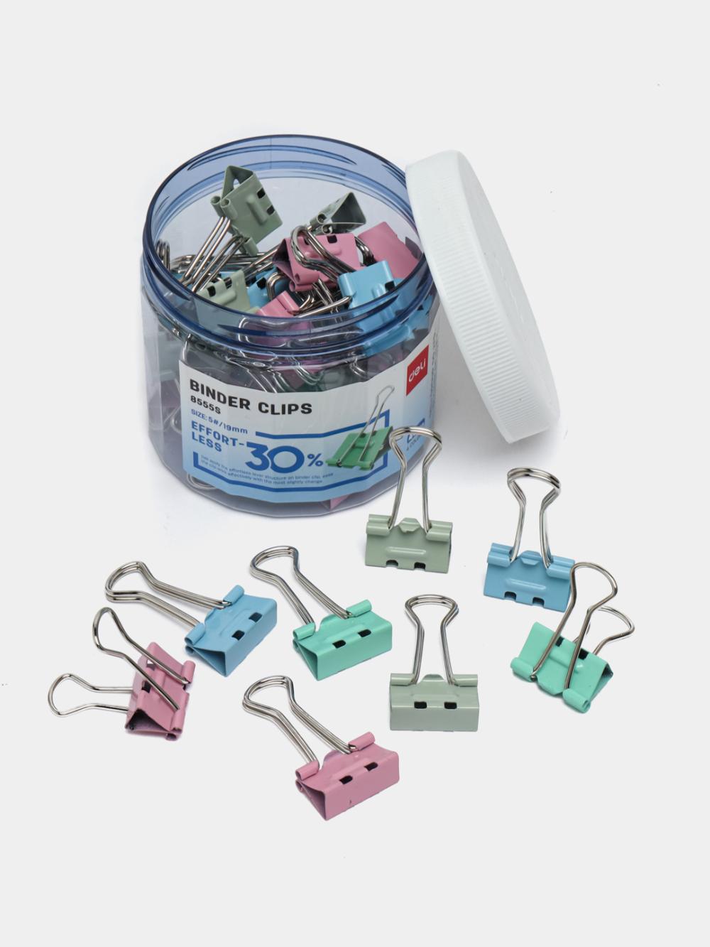 Зажим с легким нажатием 19мм 40шт (ассорт) 8555S Deli 8555-S 1
