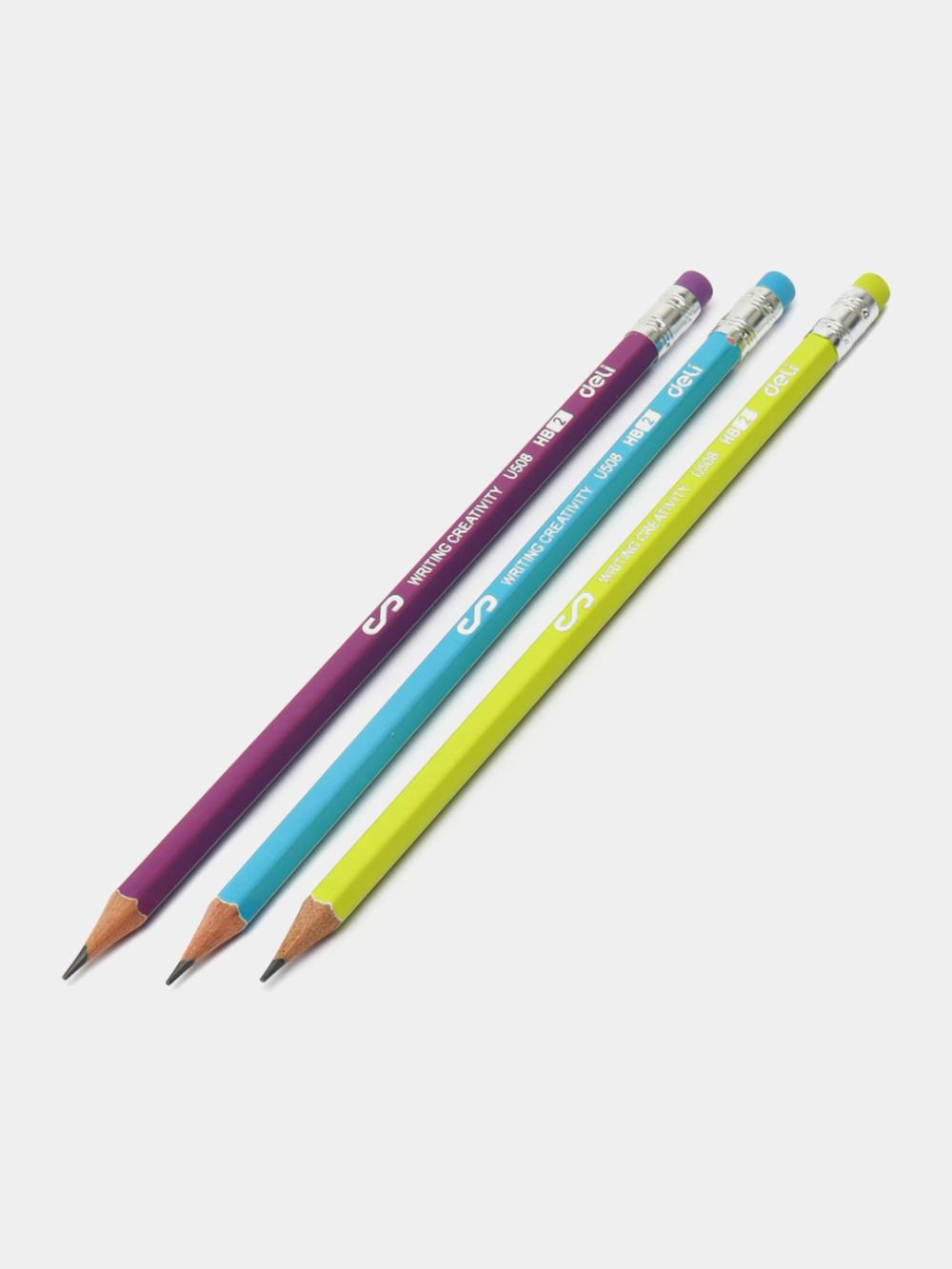 Карандаш HB 50806 Deli с ластиком в тубе Scribe 50806-EU 1