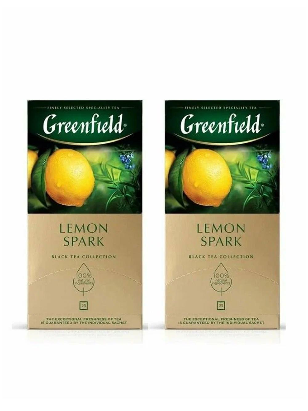 Чай чёрный GREENFIELD LEMON SPARK (1.5гр x 25 пакетиков) x 10 1