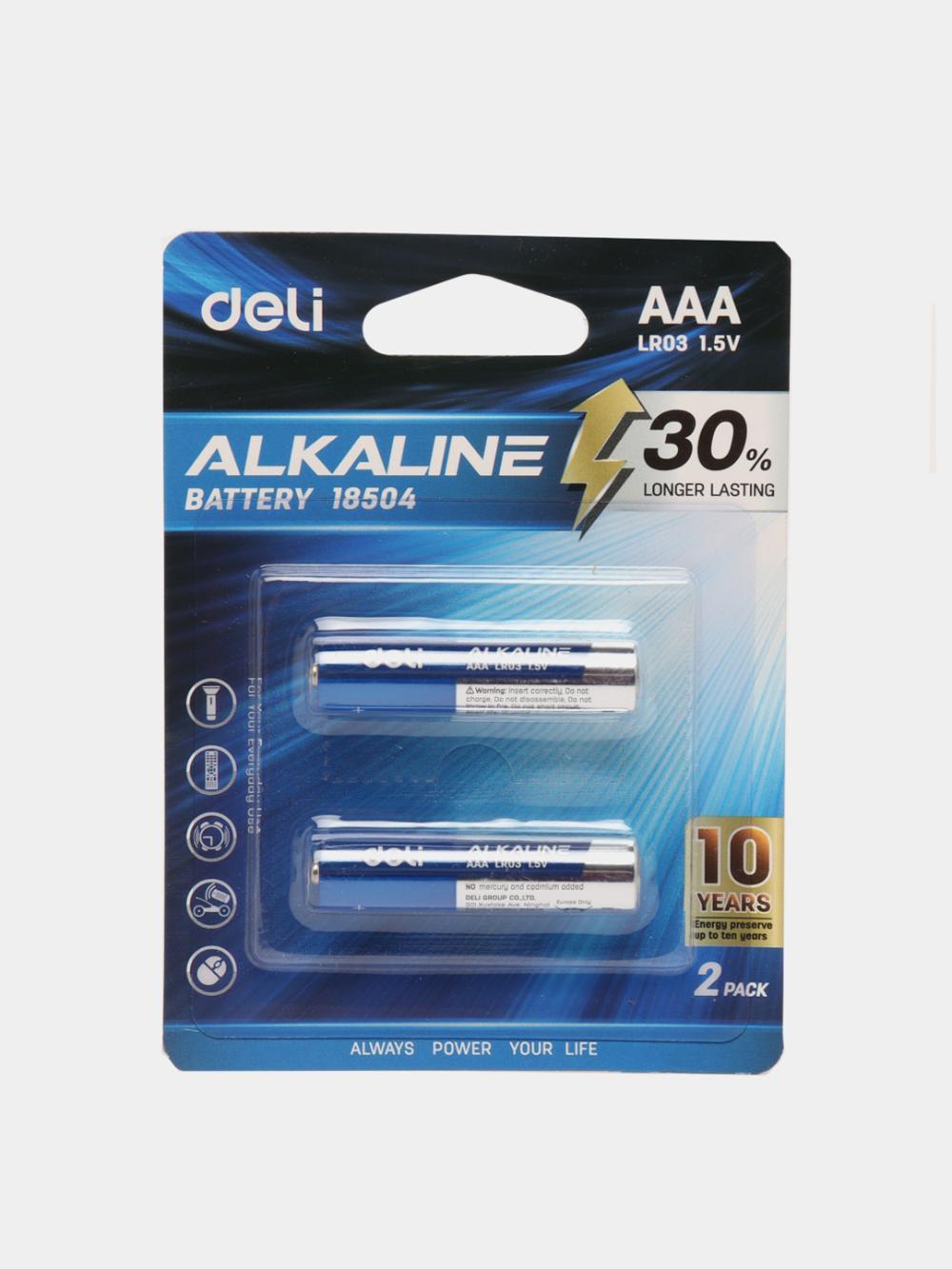 Batareyalar AАА LR03 1.5V 2 dona 18504 Deli 18504 1