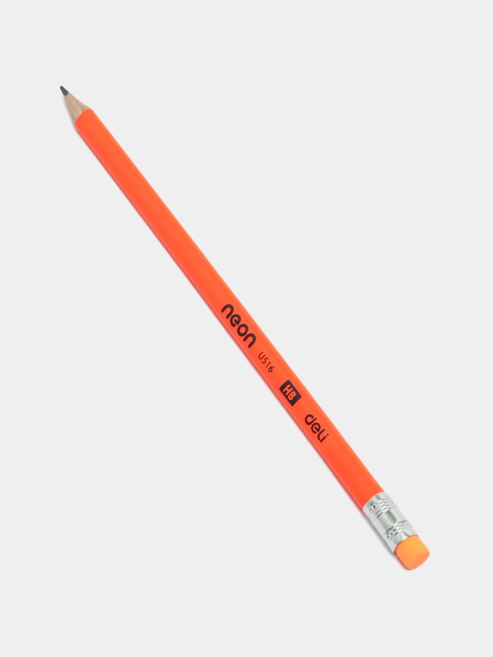 Карандаш HB 51600 Deli с ластиком Neon 51600-EU 1