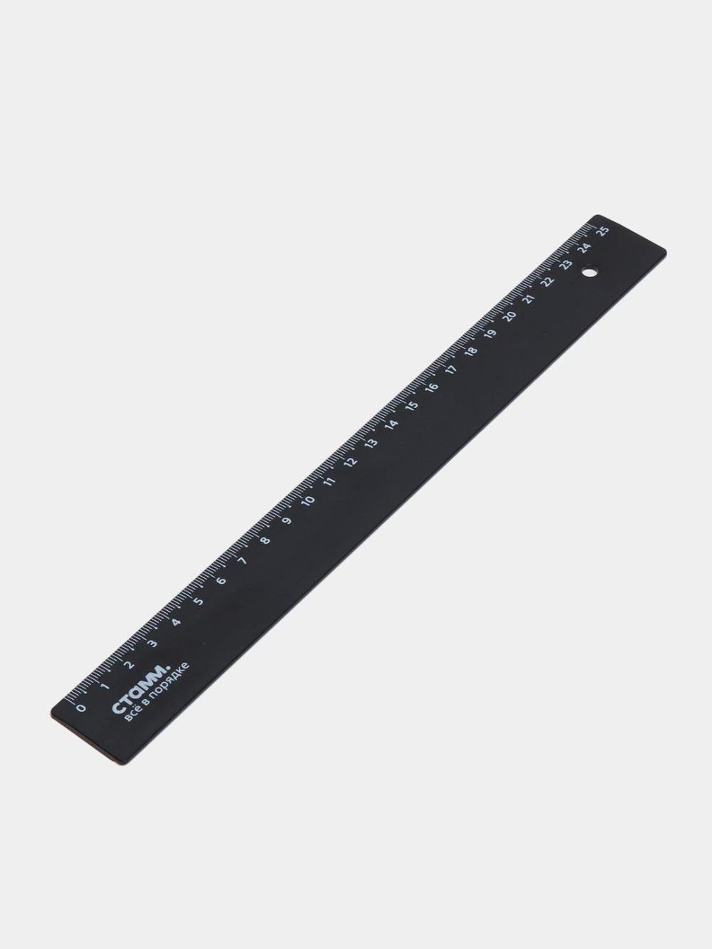 Lineyka 25sm STAMM, plastik, shaffof emas, qora LN25 1